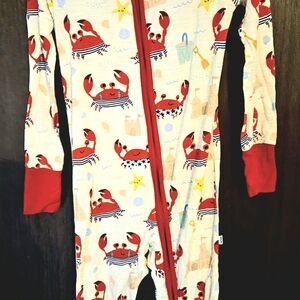 Little Sleepies Crab Print Footie